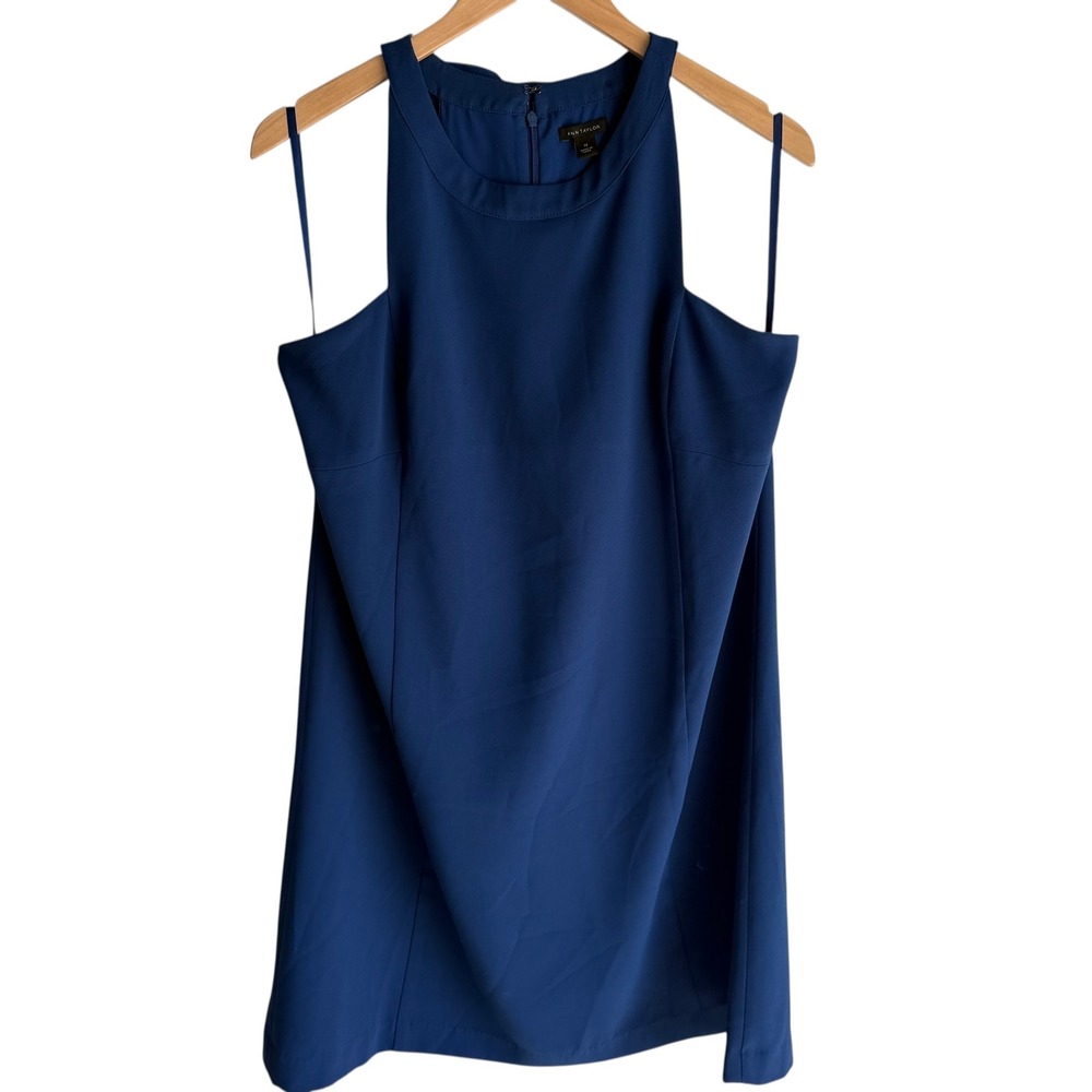 ANN TAYLOR‎ Blue Formal Bow Back Ladies Shift Dress, 14